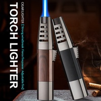 Briquet torche de cuisine portable de luxe personnalisé Jet de cigare flamme rechargeable logo moderne emballage fumée de cigarette