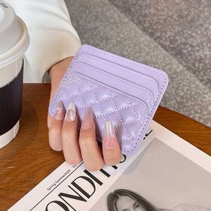Porte-cartes Zenos pour femme en cuir d'agneau véritable, fin, anti-RFID, multi-emplacements, mini portefeuille pour cartes d'identité, cartes de crédit et photos - Product Image 6