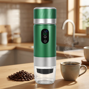 เครื่องชงกาแฟเอสเพรสโซแบบพกพาใหม่ 80 มล. หน้าจอ LED แบตเตอรี่ถอดได้ เครื่องชงกาแฟไฟฟ้าสำหรับเดินทาง ท่องเที่ยวกลางแจ้ง ตั้งแคมป์ รถยนต์ OEM - Product Image 1