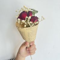 Mini Bouquet Exquis de Fleurs Séchées Artisanales Souffle de Bébé, Rose Éternelle, Cadeau d'Affaires, Souvenir DIY, Décoration