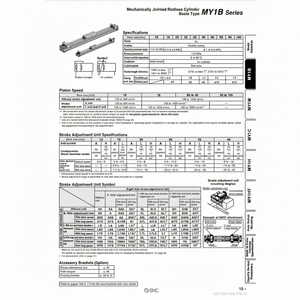 SMC นิวเมติกส์ MY1B32-300LHZ กระบอกไม่มีก้านผลิตภัณฑ์ที่เชื่อมโดยใช้กลไก - Product Image 1