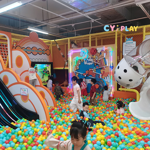 Grande <span class=keywords><strong>piscine</strong></span> à balles intérieure en plastique pour enfants <span class=keywords><strong>avec</strong></span> toboggans pour centre commercial - Product Image 1