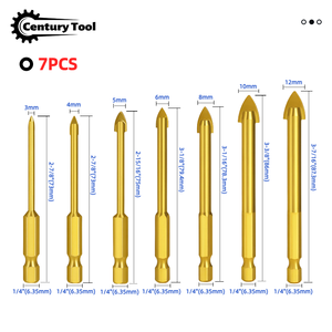 Forets triangulaires multifonctions à pointe en carbure, tige hexagonale de 3/4/5/6/8/10/12 mm (1/4 po), tige hexagonale <span class=keywords><strong>pour</strong></span> <span class=keywords><strong>béton</strong></span>, ciment, verre, céramique, carrelage - Product Image 6