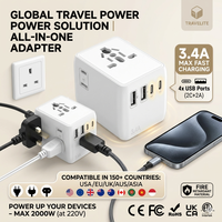 Konverter Internasional Terlaris MINI Ukuran Ringkas 17WPD Pengisi Daya Ponsel Universal Cepat untuk Perjalanan Dengan Port Usb dan Type-C