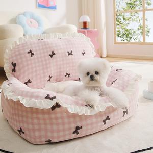 Weiches Haustier bett Indoor-Schlaf nest Rutsch fester Boden Princess Style Four Seasons Universal Soft Comfort Sofa Nest - Product Image 5