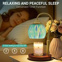 Lampe chauffe-bougie avec minuterie, variateur d'intensité, hauteur réglable, en verre soufflé artistique, 2 ampoules, cadeau d'anniversaire, de mariage, décoration d'intérieur