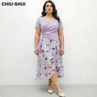 CHIU SHUI Ensemble de vêtements pour femmes tendance été, haut décontracté et jupe, ensemble de 2 pièces pour femmes