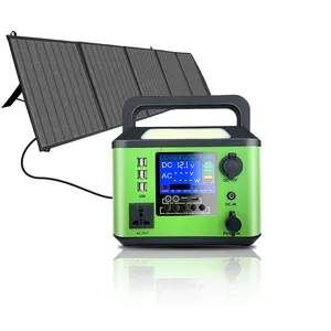 Sistem daya portabel dengan Panel surya, Generator tenaga surya cadangan baterai stasiun Daya rumah Lithium Ion dimodifikasi gelombang sinus