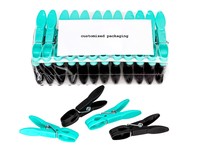 Petites pinces à linge en plastique suspendues avec ressorts métalliques, pinces à chaussettes pour le séchage domestique en intérieur ou sur balcon