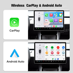 AUTOABC อุปกรณ์เสริมมัลติมีเดียไร้สาย CarPlay Android Auto สำหรับรถยนต์ <span class=keywords><strong>Tesla</strong></span> <span class=keywords><strong>Model</strong></span> <span class=keywords><strong>3</strong></span>/<span class=keywords><strong>Model</strong></span> X/Y พร้อม WiFi และ Bluetooth ในตัว รับประกัน 1 ปี - Product Image 2