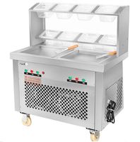 Mini máquina para hacer helados, máquina para freír helados y sartenes