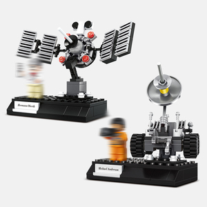 Wange-bloques de construcción de la serie Space Rover para niños, mini set de cohete, modelo, rompecabezas, ensamblaje de partículas pequeñas, juguetes de bloques de construcción - Product Image 4