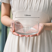 Porte-bougie en verre transparent de 130 mm de large, bol en verre de grande capacité de 730 ml pour la décoration de centre de table