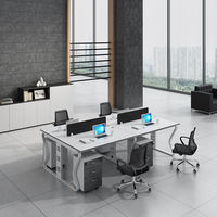 Ensemble de meubles de bureau de direction poste de travail du personnel blanc au design moderne chaises de table d'ordinateur bureaux pour patron PDG