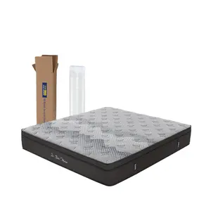 Top pocket spring double korea mattress queen king size full size memory foam cooling bed mattress in box