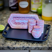 4 ensembles de conteneurs à sel et poivre mexicains de 2 onces, style Talavera, petits verres à vin