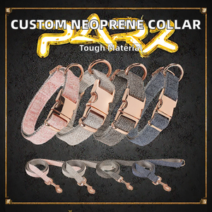 Colliers pour animaux de compagnie en néoprène à motif uni avec logo personnalisé OEM, style moderne, boucle de sécurité réglable, collier pour chien en nylon personnalisé - Product Image 3