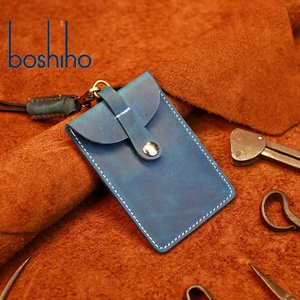 Boshiho - Correa Personalizable de Cuero Genuino Crazy Horse, Cordón Desmontable para el Cuello, Porta Tarjetas, Porta Identificaciones, Porta Credenciales, Todo en Uno - Product Image 1