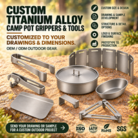 Poignée de maintien pour pot de camping détachable en alliage de titane BIAOPAI, usinage CNC, fraisage, perçage, service OEM ODM personnalisable