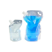 Vente Chaude Mini Sacs Bec Verseur Surface Givrée Transparente pour Savon Gel Douche Shampoing Emballage Plastique Liquide 30ml