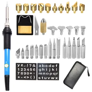 Hot Flowering Carving Mini Handle Heat Pencil pyrography pen set 60W Electric Soldering Irons Tool Kit