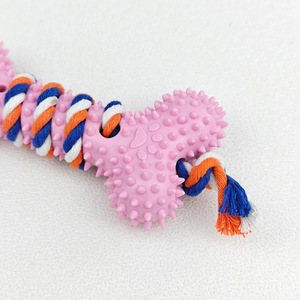 Juguete de cuerda con forma de hueso para mascotas, con púas para limpiar los dientes, para perros pequeños y grandes - Product Image 4