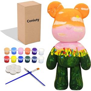 Kit de Figuritas de Oso para Arte Fluido, No Tóxico, con Pintura Acrílica Multicolor, para Decoración Moderna del Hogar y Regalos - Product Image 4