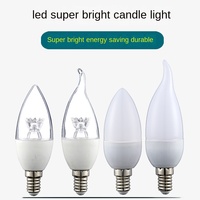 Ampoule LED Bougie Super Lumineuse Sans Effet Stroboscopique Givrée E14 Petite Culot à Vis Économie d'Énergie Tricolore à Intensité Variable Ra80 15000 Heures