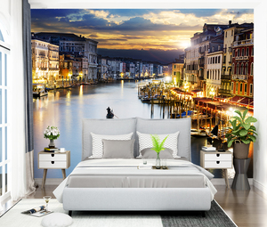 Paysage urbain européen Murale auto-adhésive pour la décoration intérieure Canal de Venise <span class=keywords><strong>Papier</strong></span> <span class=keywords><strong>peint</strong></span> coucher de soleil facile à appliquer - Product Image 3