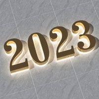 Enseigne en métal 3D rétroéclairée par LED, chiffres et lettres personnalisés en acier inoxydable, plaque murale pour numéros de maison, hôtel, villa, adresse de chambre