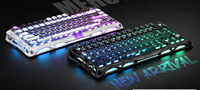 Clavier de jeu GravaStar Mercury V75 75% à effet Hall - Noir furtif et gris méca pour les jeux FPS