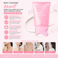 Akaril 90g PDRN Collagène Crème Anti-rides Cou et Décolleté Gua Sha 5% Volufiline Raffermissante Lissante Élastifiante Testée Dermatologiquement