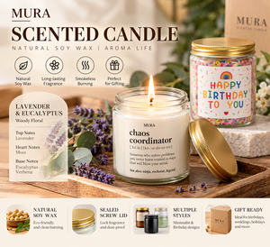Bougie parfumée à la soja avec confettis et citation amusante, coffret cadeau pour amis et collègues - Product Image 5
