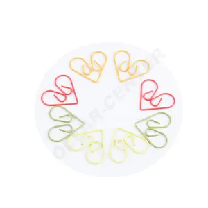 16pk heart shaped gold and silver color paper clip set