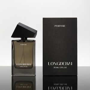 Flacon de parfum carré personnalisé pour homme 2026, 30ml 50ml 100ml, en verre dépoli noir avec bouchon en bois - Product Image 2