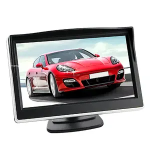 Exclusive dedicated 2 video input LC backlit 5 inch instrument panel car rearview monitor