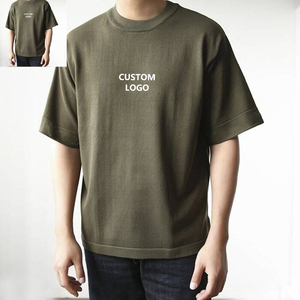 Wholesale Blank Round Neck Tshirts <b>Drop</b> Shoulder Plus Size T-Shirts Heavyweight Cotton Plain Oversized Tee-Shirt for Men - Product Image 1