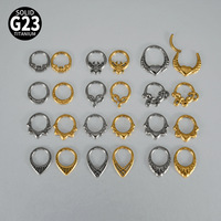 En stock : Anneau segmenté en alliage de titane F136, Anneau de nez, Boucle araignée, Boucle chauve-souris, Boucle goutte d'eau, Clou d'oreille, Piercing, Anneau de nez, Bijou de septum