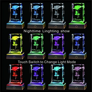 Honor của pha lê quà lưu niệm đám cưới LED <span class=keywords><strong>3D</strong></span> khắc <span class=keywords><strong>laser</strong></span> khối thủy tinh khắc in ấn kính <span class=keywords><strong>3D</strong></span> ảnh pha lê - Product Image 6