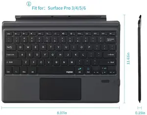 多機能タッチパッド12.3インチワイヤレススマートRGBキーボードカバー (Surface Pro 5/3/4/6/7マジックキーボード用)