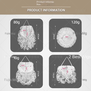 Fujia Vente gros <span class=keywords><strong>Barbe</strong></span> Bouclés Stock Cap Festival Cheveux Fibre Haute Température Cheveux Synthétiques Noël Père Noël <span class=keywords><strong>Perruque</strong></span> - Product Image 4