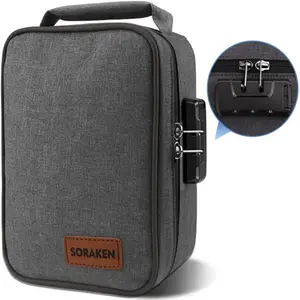 Boîte de rangement anti-odeur portable, conteneurs anti-odeur avec serrure à combinaison, sac de rangement pour voyage