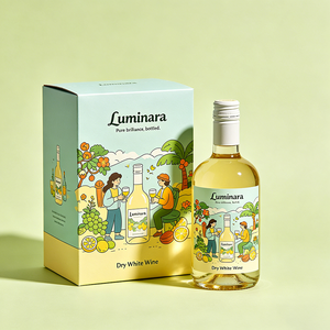 Boîte à vin <span class=keywords><strong>blanc</strong></span> élégante haut de gamme personnalisée, en papier gaufré à feuille d'or, pour bouteille de vin <span class=keywords><strong>blanc</strong></span> sec, emballage cadeau de luxe - Product Image 1