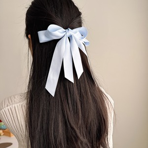 กิ๊บติดผมผ้าซาตินสองชั้นรูปโบว์ใหญ่สไตล์เจ้าหญิงหมุดผ้าบัลเล่ต์หวานๆสำหรับใส่ในบ้าน15ซม. - Product Image 3