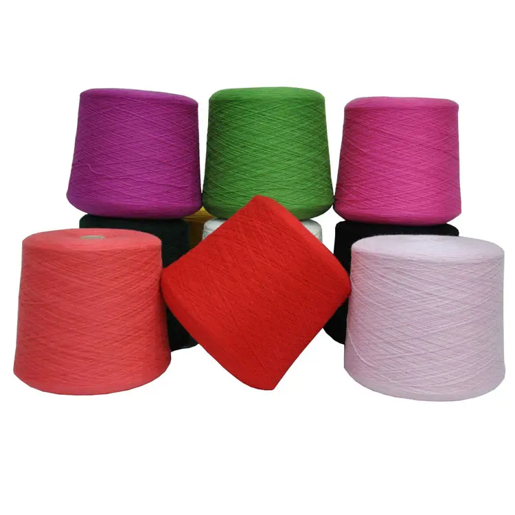 Low Price 30/1 Dope Dyed Recycled Polyester Spun Yarn for Knitting and Weaving