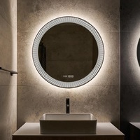 Miroir intelligent LED mural tactile pour salle de bain, design moderne éclairé, idéal pour la maison et l'hôtel - Vente flash