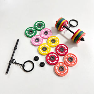 الوزن ألواح الحديد الوردي اللياقة البدنية هدية صغيرة ديي لوحات الوزن السلطة بسلسلة المفاتيح - Product Image 1