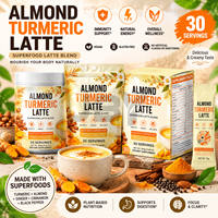 Poudre de latte aux amandes et curcuma en vrac pour fournisseurs OEM – Mélange de superaliments avec gingembre, cannelle et poivre noir pour le bien-être quotidien