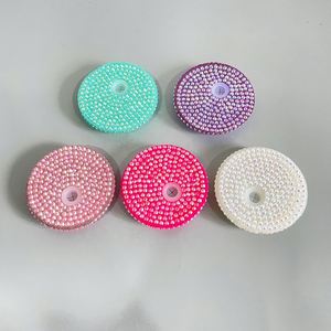 Leak Proof Colorful Shiny Rhinestone Bedazzled Bling Luxury 16oz pp Lids for 12oz 15oz <b>Double</b> <b>Wall</b> Snow Globe Glass Can - Product Image 1