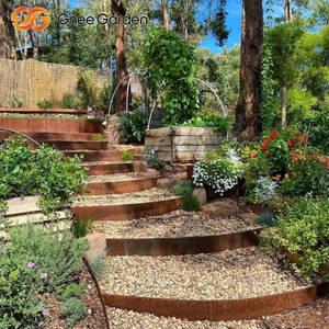 Borde de muro de contención de acero Corten para jardines escalonados - Product Image 6